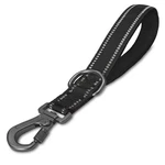 12 Inch Short Dog Leash Reflective Nylon Padded Handle Carabiner Clip Black. Fixed Price $23.99.