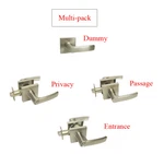 Satin Nickel Square Door Handle Lever Locks Passage Privacy Entry Brushed. Fixed Price $76.70.