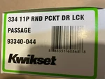 Kwikset Oil Rubbed Bronze 11P Rnd Round Pocket Door Lock 93340-044. Fixed Price $13.99.