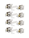 4 Pack Brushed Nickel Keyed Alike Front/exterior Door Levers With Single Cyli.... Fixed Price $164.04.