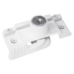 Keyed Child-proof Sash Lock, 2-1/4 In. Hole Centers, Diecast Zinc, Painted White. Fixed Price $16.95.