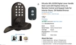 Milocks Digital Door Lever W/ Electronic Keypad Oil Rubbed Bronze XKL02OB. Fixed Price $48.00.
