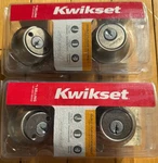 Pair Of Two Kwikset 93738 Stainless Double Cylinder Deadbolt With Matching Keys. Fixed Price $29.99.
