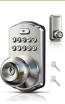 Electronic Keypad Door Lock, Backlit, IP55 Waterproof, 2 Keys, Brushed Silver. Fixed Price $40.00.