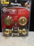 Master Lock Security Set Deadbolt 2 Pack Keyed Alike Bright Brass New. Fixed Price $36.00.