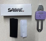 New Sabre Portable Door Lock With Travel Bag, Durable Friendly Purple. Fixed Price $11.99.