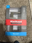Kwikset Singapore Square Satin Nickel Bed Bath Door Handle With Microban & Lock. Fixed Price $16.89.