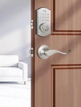 Elamor M19 Keyless Entry Door With 2 Lever Handles, Auto Lock, 50 User Code. Fixed Price $71.99.
