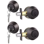 Gobrico 2 Keyed Alike Double Cylinder Deadbolts Pack, Oil Rubbed Bronze. Fixed Price $44.48.