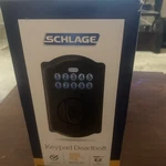 Schlage Camelot BE365 V 716 Electronic Keypad Deadbolt Aged Bronze. Fixed Price $65.00.