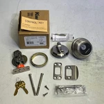 Kwikset Exterior Door Control Deadbolt Keyed One Side Satin Nickel 98170-007. Fixed Price $33.60.
