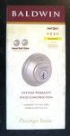 Baldwin Deadbolt Keyed Both Sides Smartkey Prestige Series Satin Nickel New. Fixed Price $39.95.
