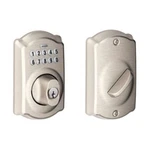Schlage BE365 V 619 Camelot Keypad Entry With Flex-lock Satin Nickel. Fixed Price $89.00.