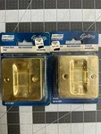 2-PACK Lot Stanley Knotched Pocket Door Latch Solid Polished Brass N216-069. Fixed Price $19.61.