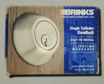 Brinks Single Cylinder Deadbolt Satin Nickel Finish Series 2017-119 New. Fixed Price $19.99.