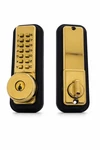 All Weather Mechanical Keyless Deadbolt Door Lock - Bright Brass. Fixed Price $25.99.