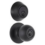 Brinks Commercial - Keyed Entry Door Knob With Deadbolt One Size, Matte Black. Fixed Price $98.27.