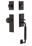 Nostalgic Warehouse New York Grip Front Door Handle Deadbolt Set. Fixed Price $345.00.
