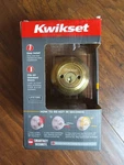 Kwikset Polished Brass Double Cylinder Deadbolt Featuring Smartkey Security. Fixed Price $26.25.