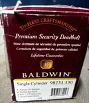 Baldwin Single Cylinder Deadbolt, Adjustable Backset, Satin Nickel 98231.150. Fixed Price $35.00.