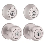 Kwikset Smartkey Security Classic Satin Nickel Entry Knob & Single Cylinder. Fixed Price $104.89.