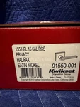 Kwikset Halifax 155HFL-15 Square Privacy Door Lever 155HFL15 Satin Nickel. Fixed Price $16.99.