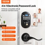 Keyless Entry Door Lock With Handle, Electronic Keypad Lever, Matte Black. Fixed Price $51.99.