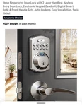 Veise Keypad Digital Deadbolt KS02A Keyless Door Lock Electronic Fingerprint. Fixed Price $49.99.