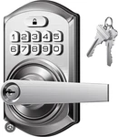 Electronic Keyless Door Lock Satin Stainless Steel Backlit Keypad Modern Silver. Fixed Price $41.30.