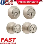 Door Locks Deadbolts Combo Nickel Finish W/ 4 Keys Home Security Twin Pack New. Fixed Price $95.90.