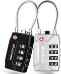 2 Pack Tsa Approved Travel Luggage Locks, 4-DIGIT Metal Cable Combination Suitca. Fixed Price $15.43.