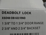 Lock Scout Deadbolt, With Round Trim, Keyed 1 Side, Black Matte Finish. Fixed Price $19.99.