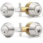 Probrico 2 Pack Satin Brushed Nickel Double Cylinder Deadbolt Lock, Round Key.... Fixed Price $55.89.