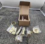 Baldwin 9BR3800-002 Traditional Round Single Cylinder Deadbolt, Polished Brass. Fixed Price $82.80.
