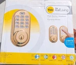 Yale YRD210-ZW-605 Real Living Z-wave Electronic Deadbolt Lock, Polished Brass. Fixed Price $85.00.