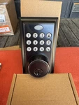 Amazon Basics Electronic Keypad Deadbolt Door Lock Keyless Entry - Oil Bronze. Fixed Price $35.00.