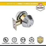 Universal Hardware 3-HOUR Fire Commercial Double Cylinder Deadbolt, Satin Chrome. Fixed Price $22.95.