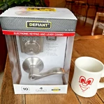 Defiant Electronic Keypad Deadbolt Lever Combo Satin Nickel 1004 396 895 Lock. Fixed Price $54.50.