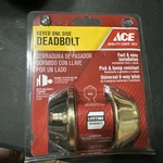 Ace Hardware Keyed One Side Deadbolt Antique Brass, Fast And Easy Install - New.. Fixed Price $22.00.