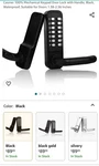 Casmer 100% Mechanical Keypad Door Lock With Handle, Black, Waterproof, Suitable. Fixed Price $64.99.