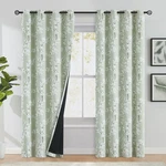 Fmfunctex 100% Blackout Floral Curtains For Bedroom, Sage Green 96 I.... Fixed Price $63.29.