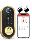 Smonet Smart Deadbolt Lock Fingerprint Keypad Bluetooth App Gold Open Box. Fixed Price $74.02.