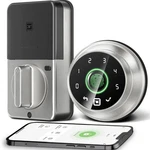 Wrightmaster 4-IN-1 Smart Lock Silver Aluminum Deadbolt W/ App & Biometric Knob. Fixed Price $33.95.
