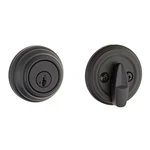 Kwikset 980 Deadbolt Lock, Matte Black Round Exterior Keyed Front Entry. Fixed Price $65.29.
