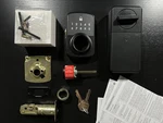 Defiant Square Compact Matte Black Electronic Single Cylinder Deadbolt. Fixed Price $64.00.