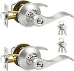 Gobrico Satin Nickel 2 Pack Keyed-alike Wave/drop-style Door Handle Levers, Knob. Fixed Price $48.99.