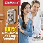 Elemake Deadbolt Keyless Keypad Door Lock Mechanical For Front Silver/black. Fixed Price $75.99.