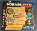 Schlage Max. Security Grade 2 Deadbolt & Keyed Entry Ultima/bright Brass-nos. Fixed Price $30.77.