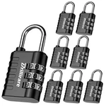 Brillirare 8 Pack Combination 3-DIGIT Waterproof Keyless Padlock, Black. Fixed Price $15.43.