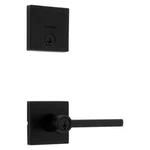 Kwikset Halifax Matte Black Entry Door Handle & Deadbolt Combo Pack W/ Smartkey. Fixed Price $59.95.